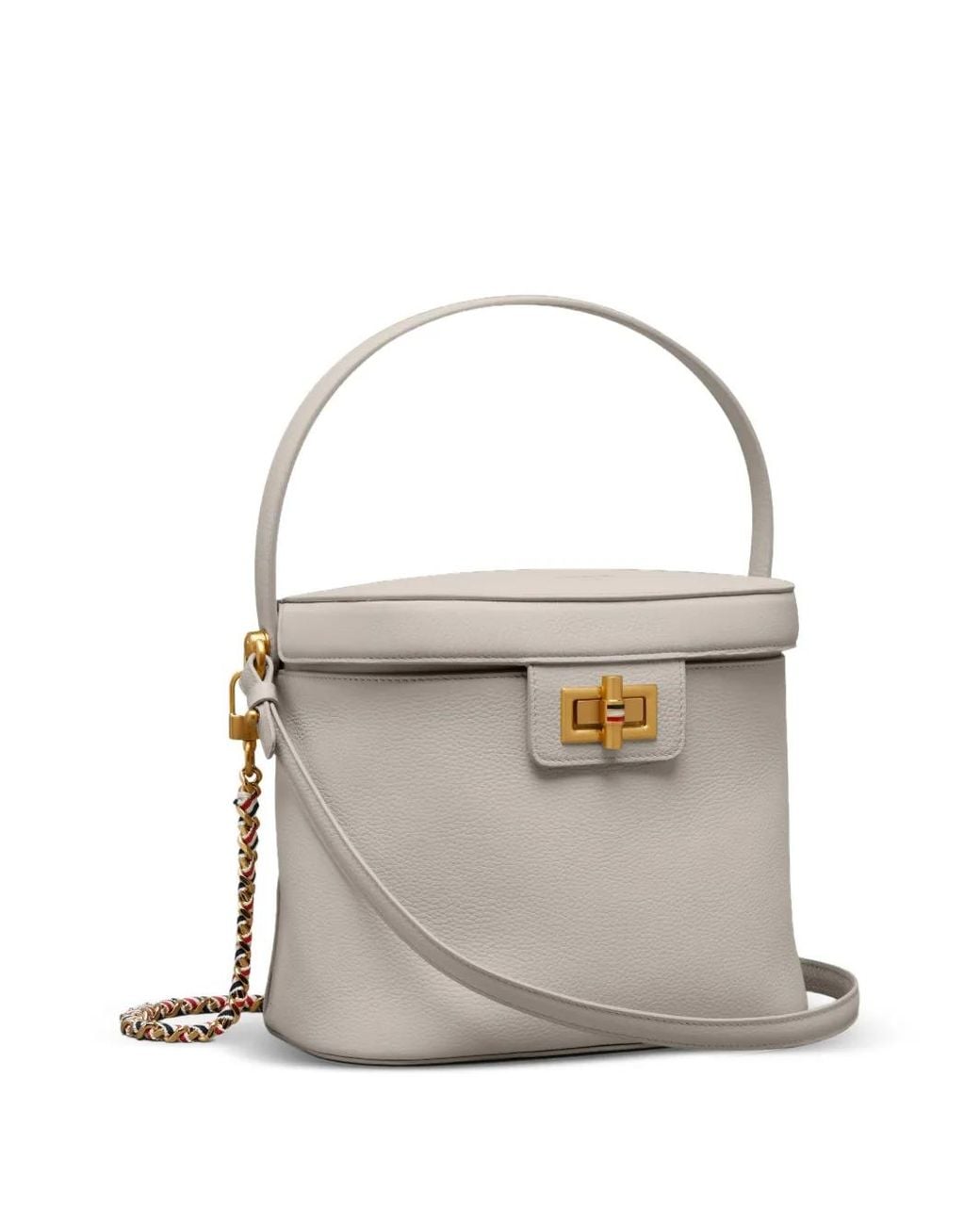 Thom Browne Gray Soft Pebble Grain Box Bag