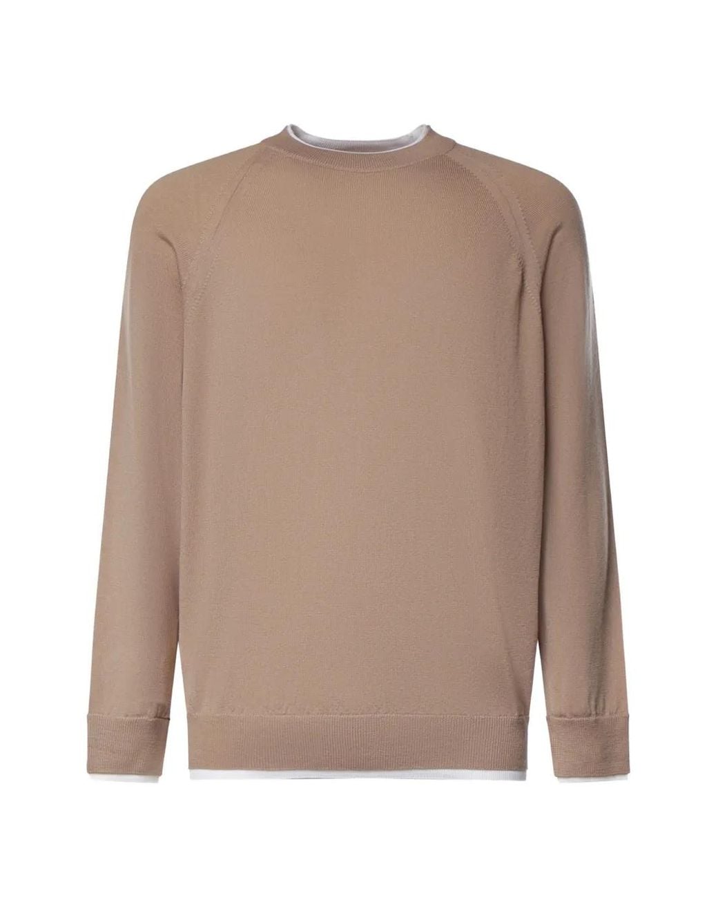 Eleventy Brown Long-Sleeve Crew-Neck Sweater for men