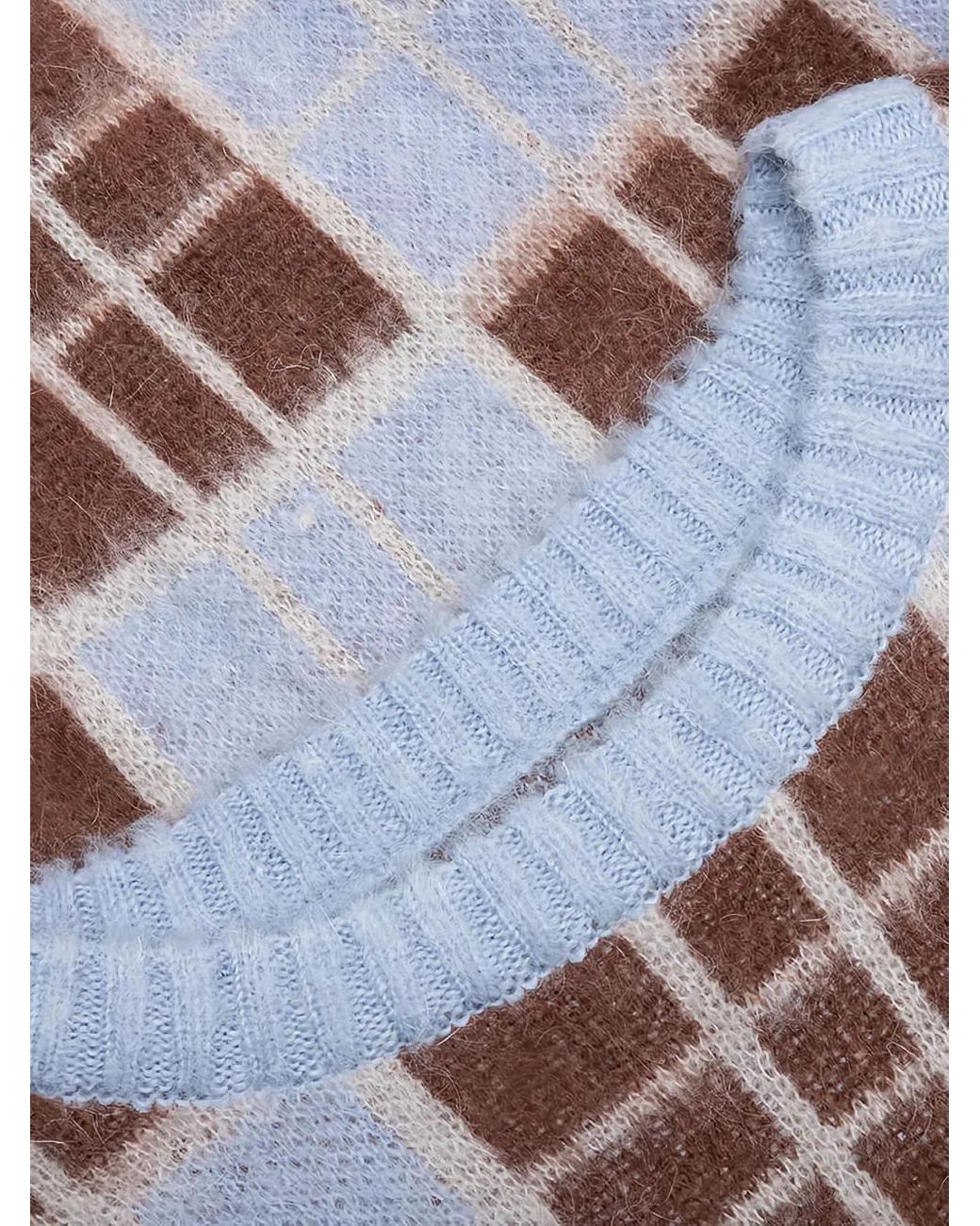 AWAKE NY Blue Checked Sweater for men