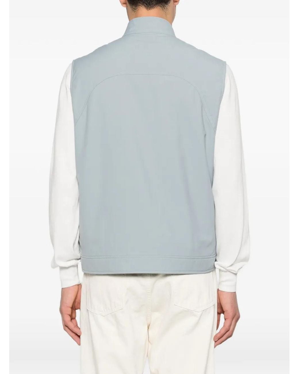 Eleventy Blue Zip Pocket Gilet for men