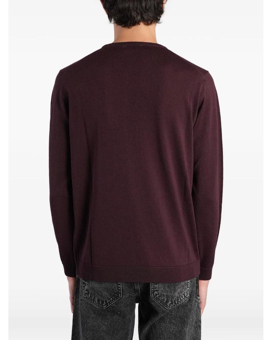 Roberto Collina Purple Crew-Neck Sweater for men