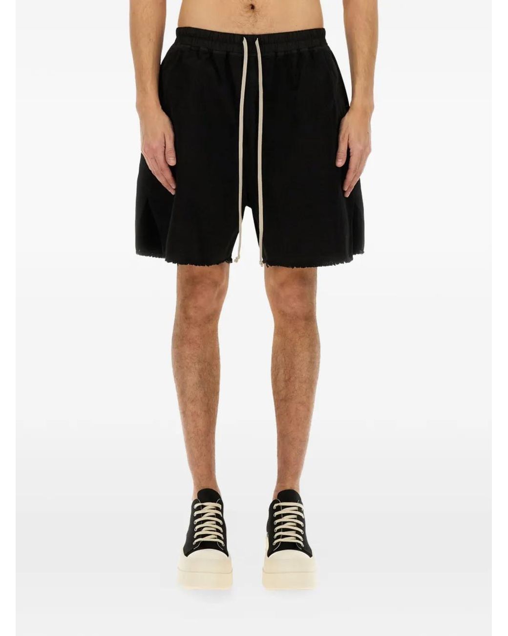 Rick Owens Black Zip-Detail Track Shorts for men