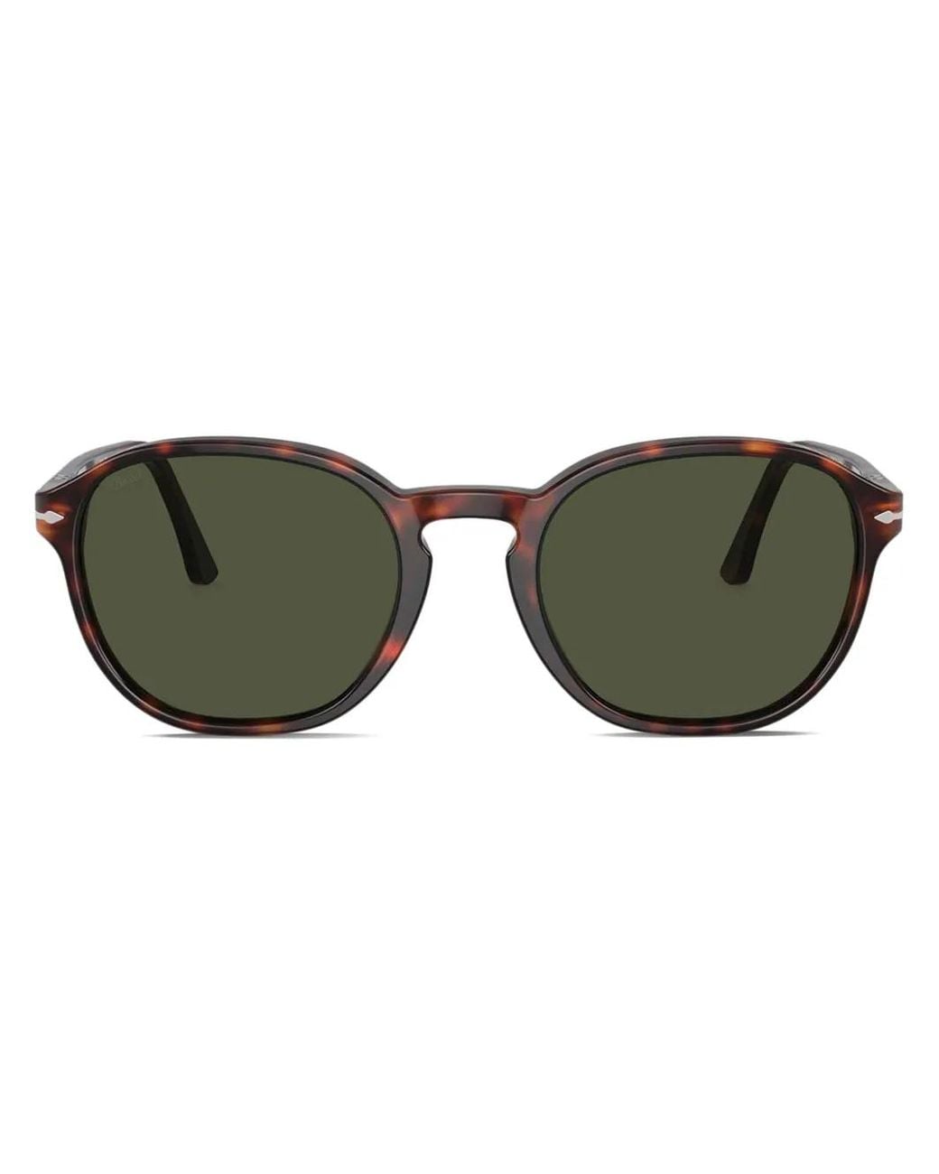 Persol Green Tortoiseshell-Effect Round-Frame Sunglasses