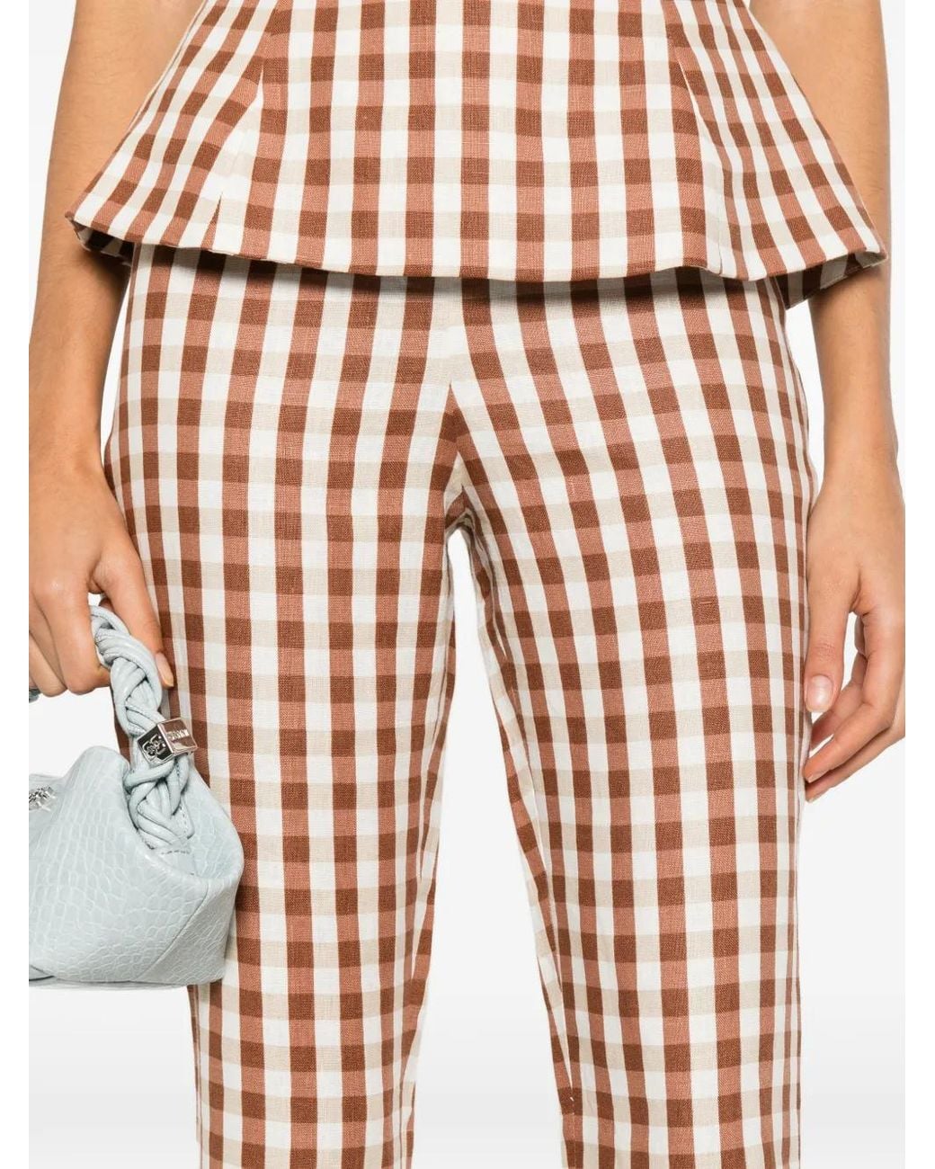Faithfull The Brand Red Gingham Pattern Trousers