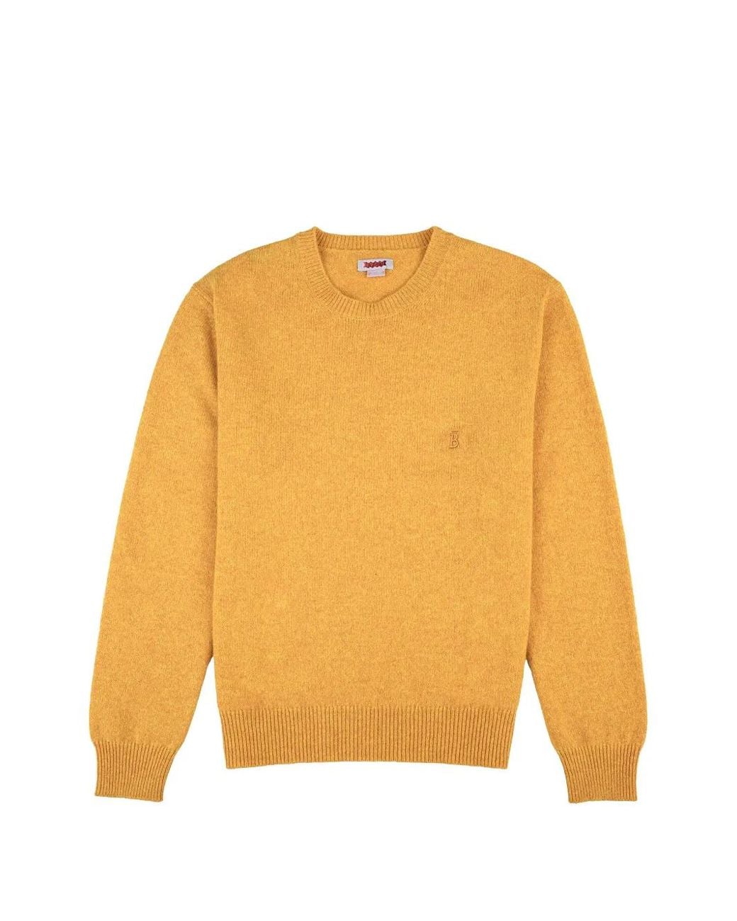 Baracuta Yellow Embroidered-Logo Sweater for men