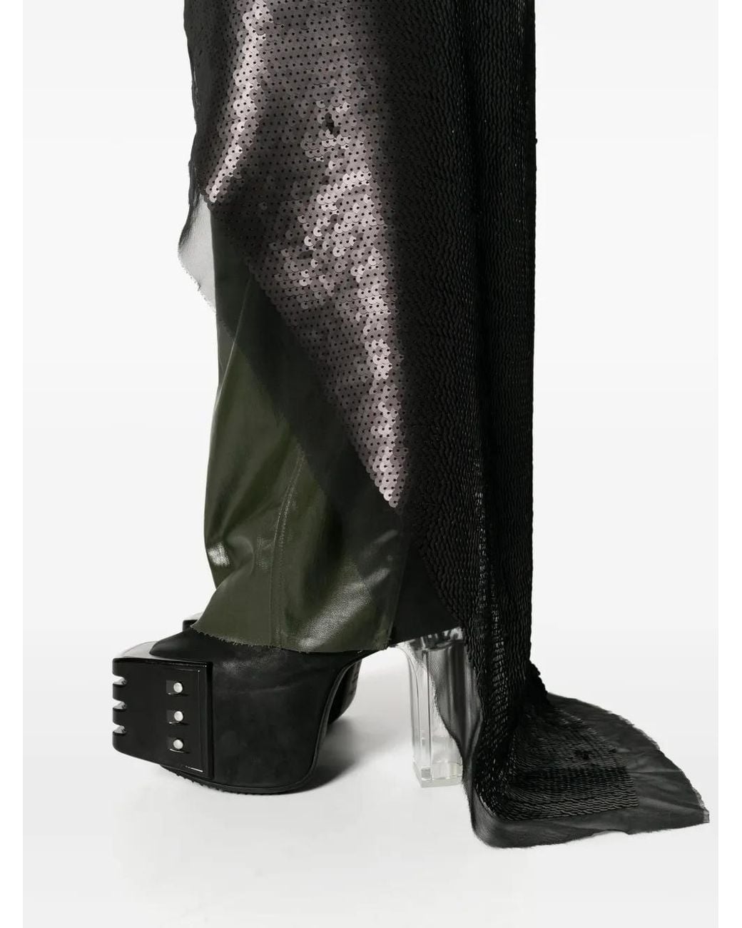 Rick Owens Black Luxor Asymmetric Sequinned Top