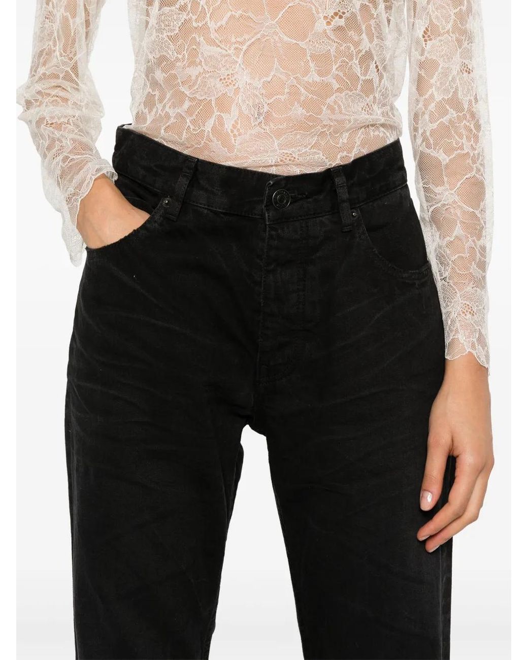 Balenciaga Black Logo-Patch Jeans