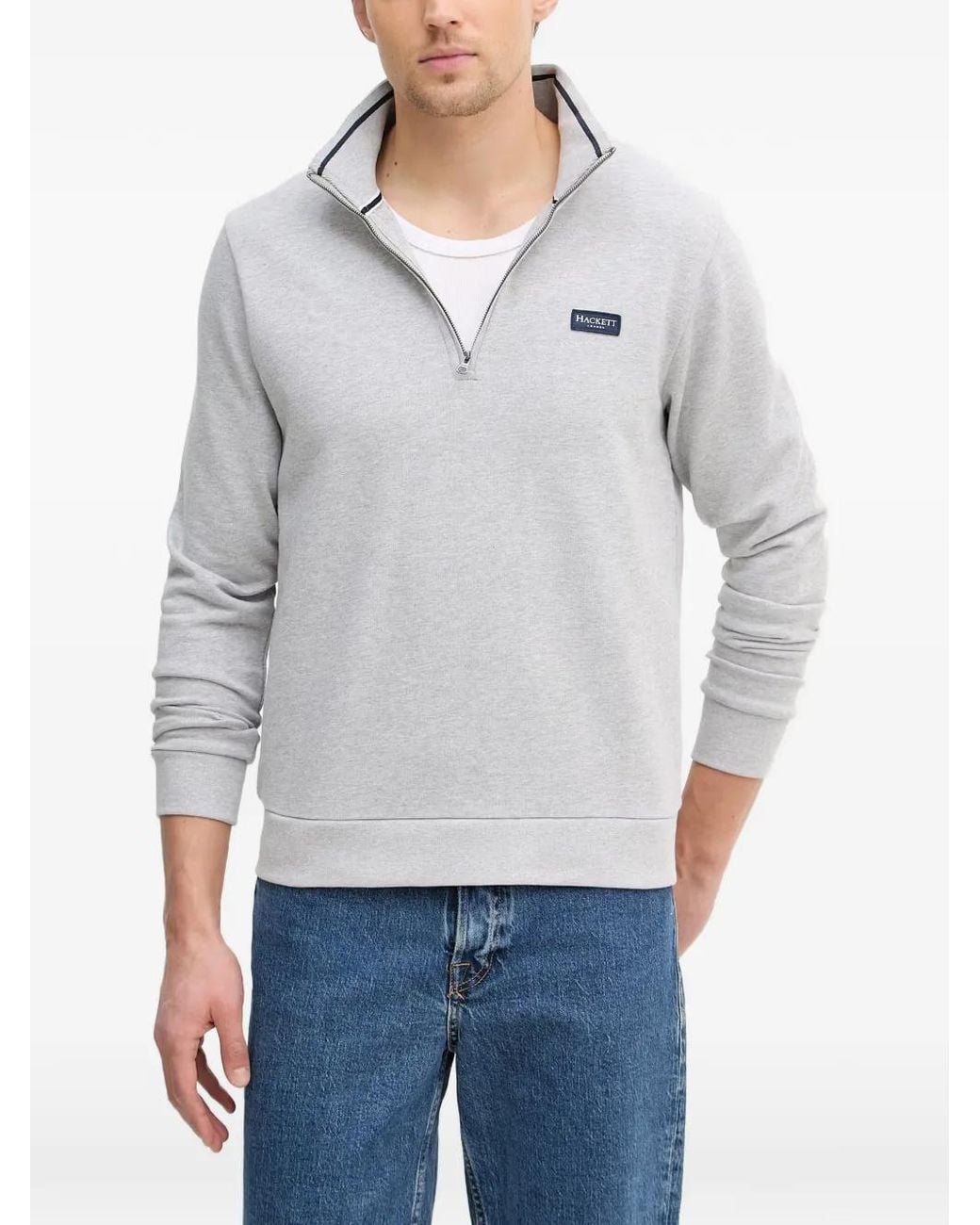 Hackett Gray Sweat À Col Zippé for men