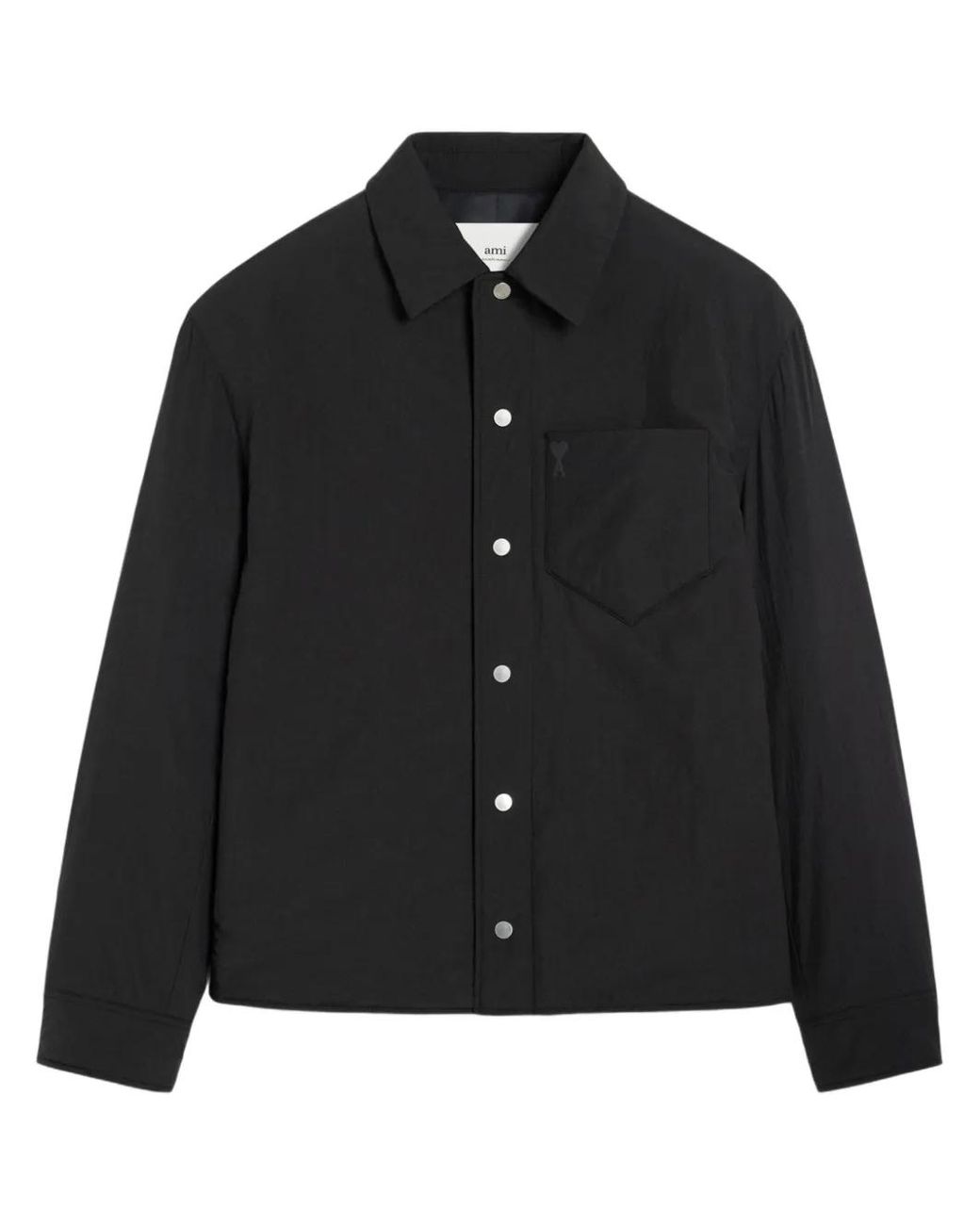 AMI Black Boxy Jacket With Classic Collar for men