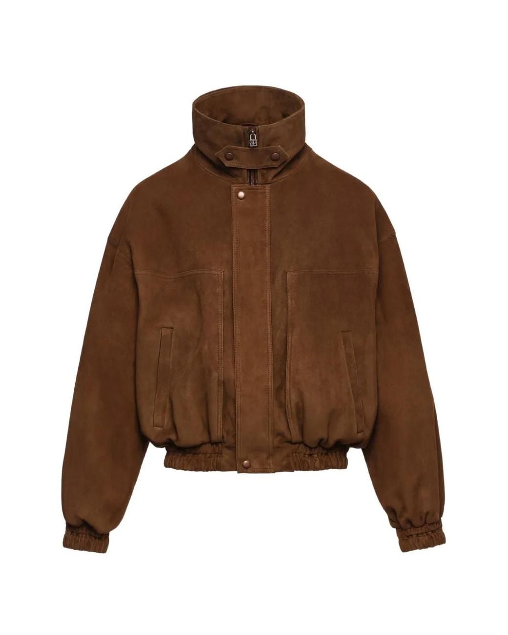 Magda Butrym Brown Elasticated-Trim Suede Jackets