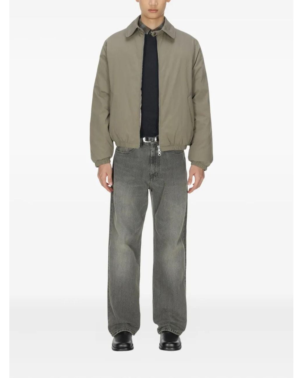 Our Legacy Gray Zip-Up Elasticated-Cuff Jacket