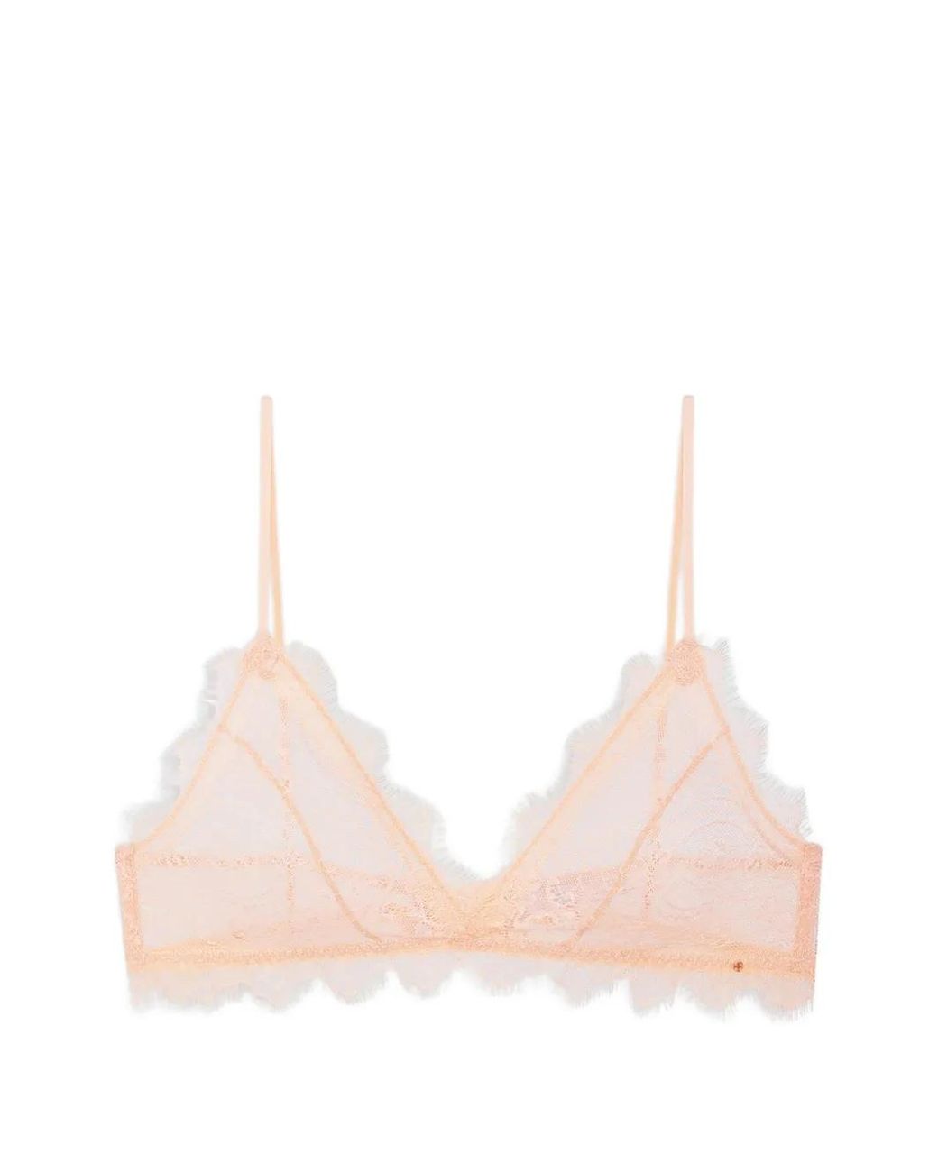 Anine Bing Natural Lace Bra With Trim