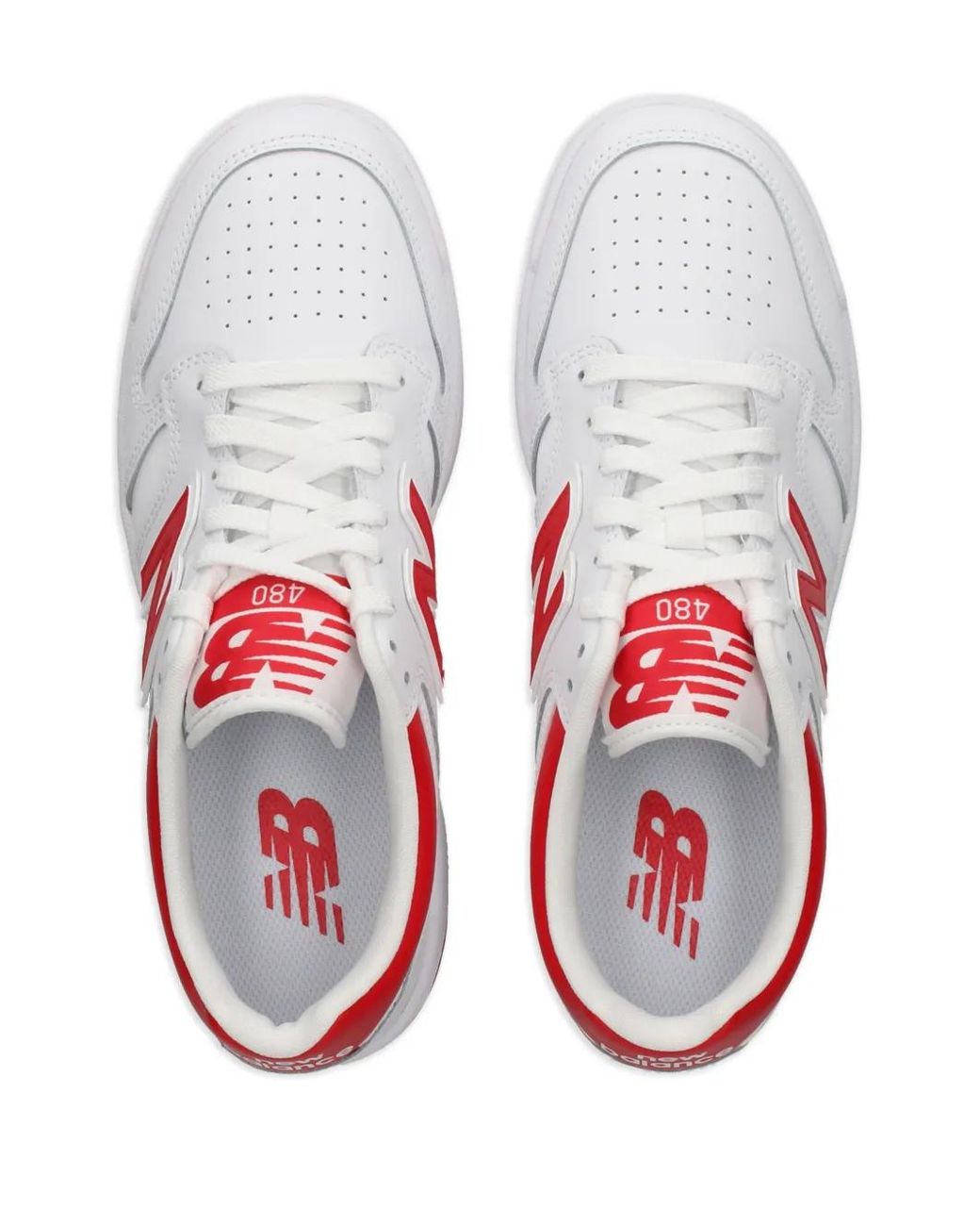 New Balance White 480 Lace-Up Sneakers for men