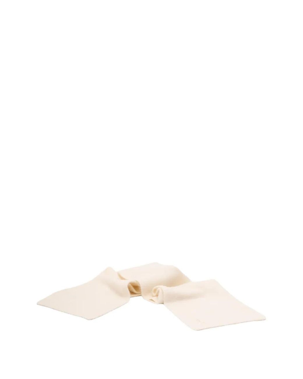 Patrizia Pepe Natural Logo-Embroidered Wool Scarf