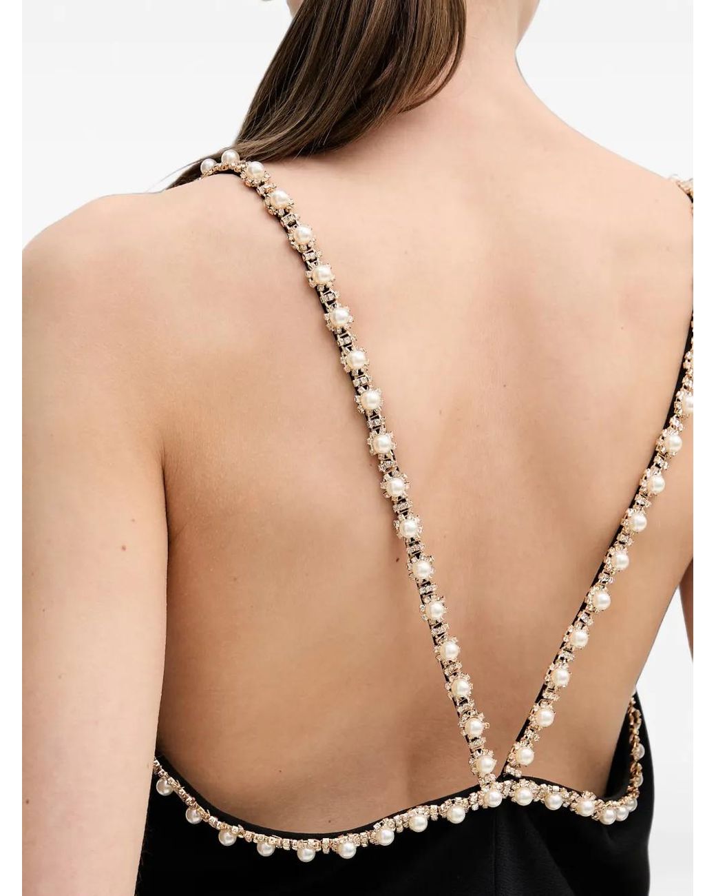 Silvian Heach Black Strap-Embellished Maxi Dress