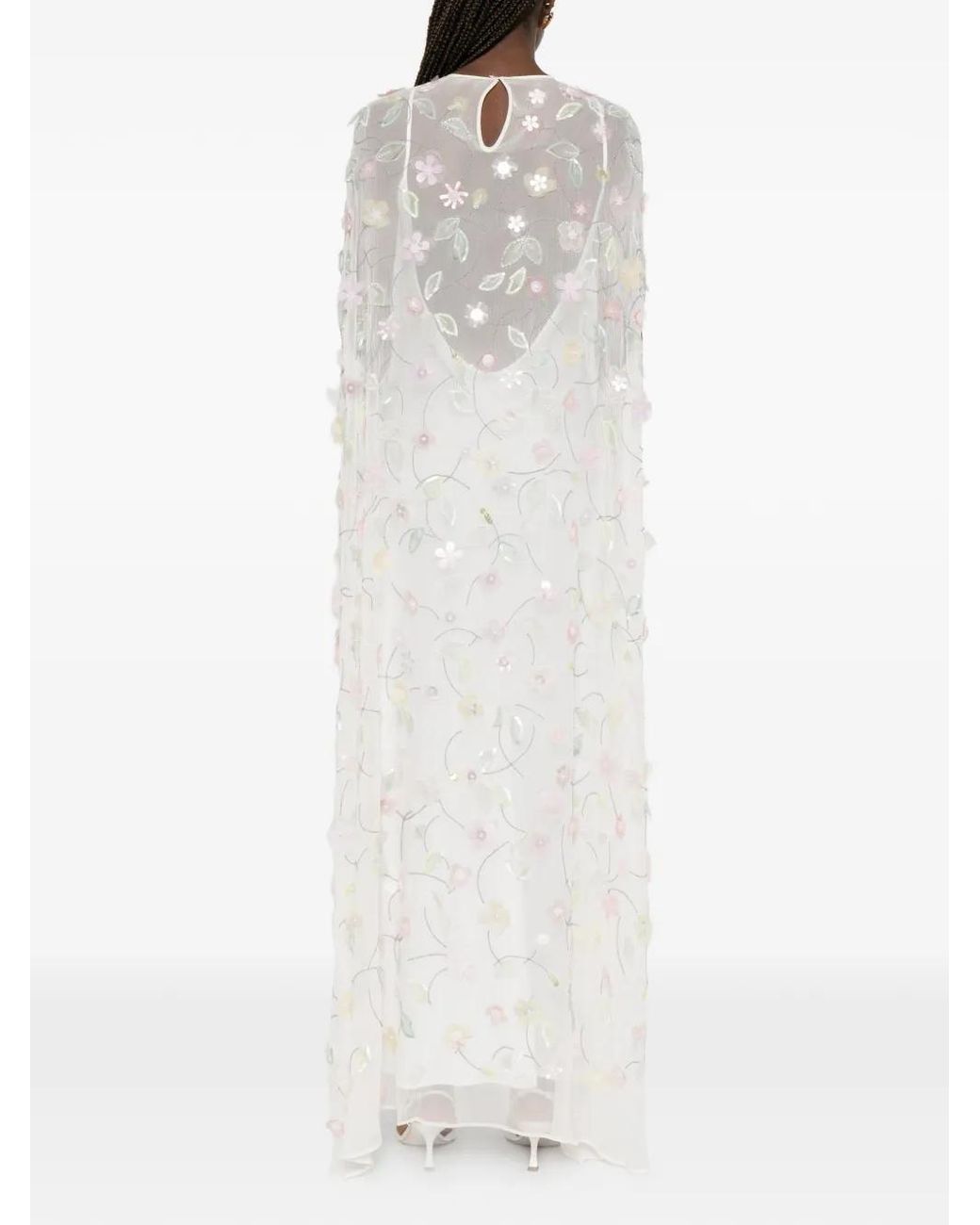 BERNADETTE White Eleonore Sequin-Embroidered Maxi Dress