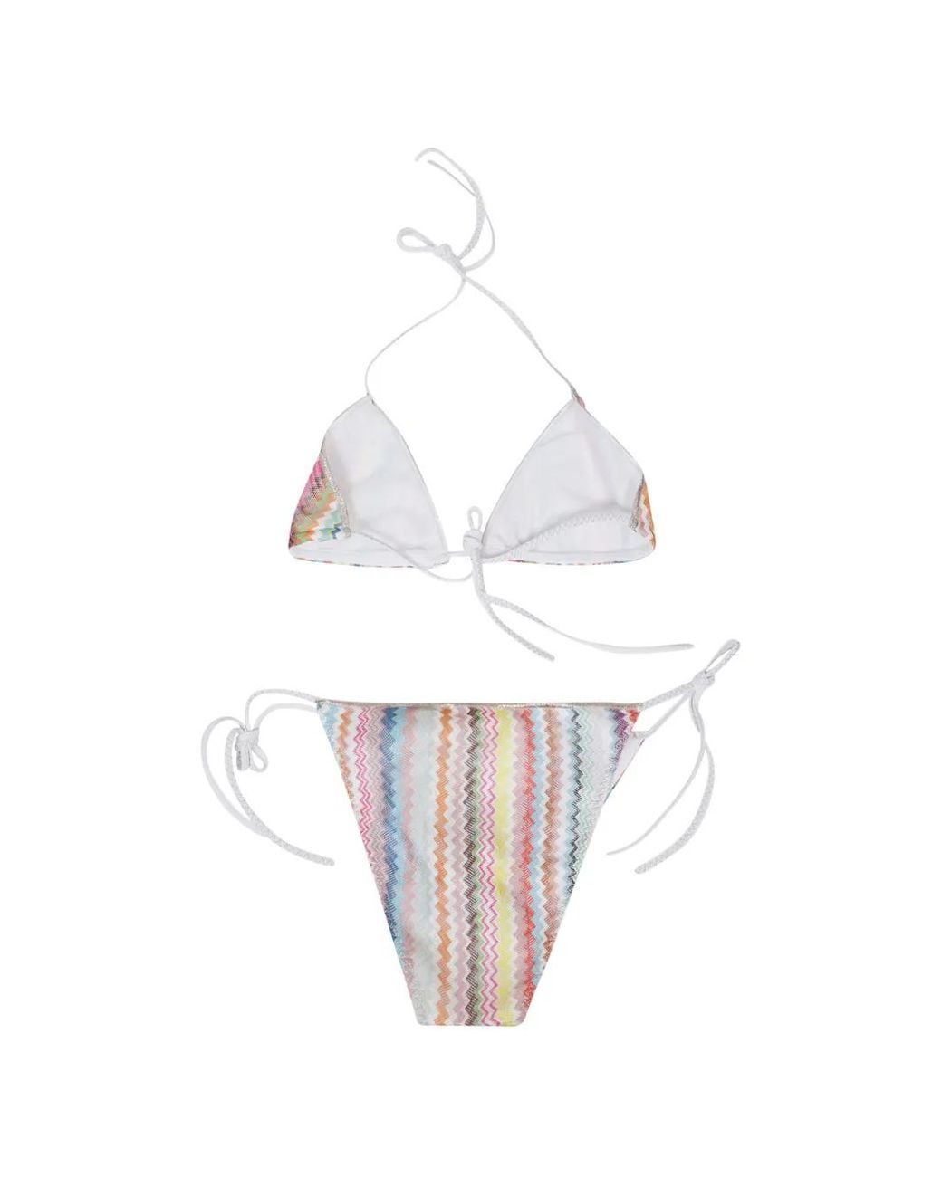 Missoni White Zig-Zag-Pattern Bikini