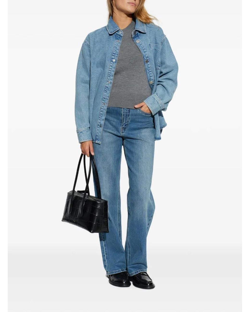 AMI Gray Long-Slevees Sweater