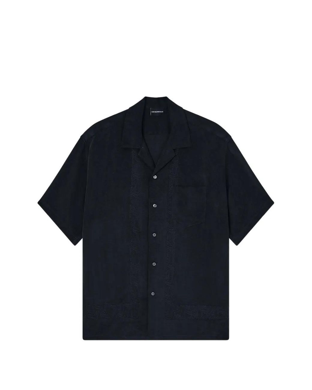 Emporio Armani Blue Paisley Chest-Pocket Shirt for men