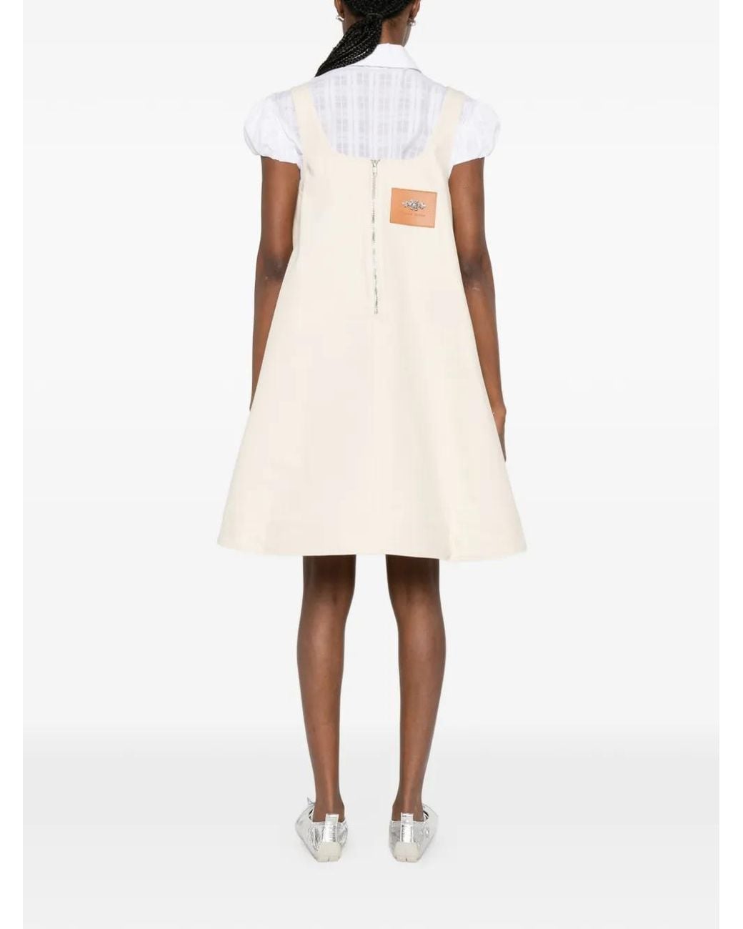 Simone Rocha Natural Embellished A-Line Mini Dress