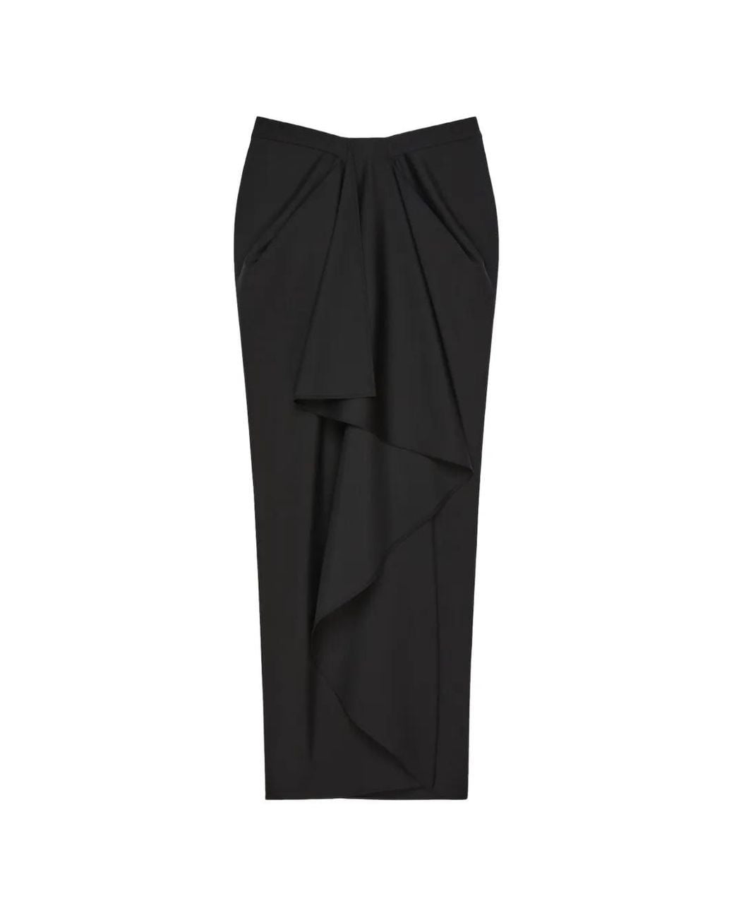 Givenchy Black Jupe Longue En Laine Et Mohair