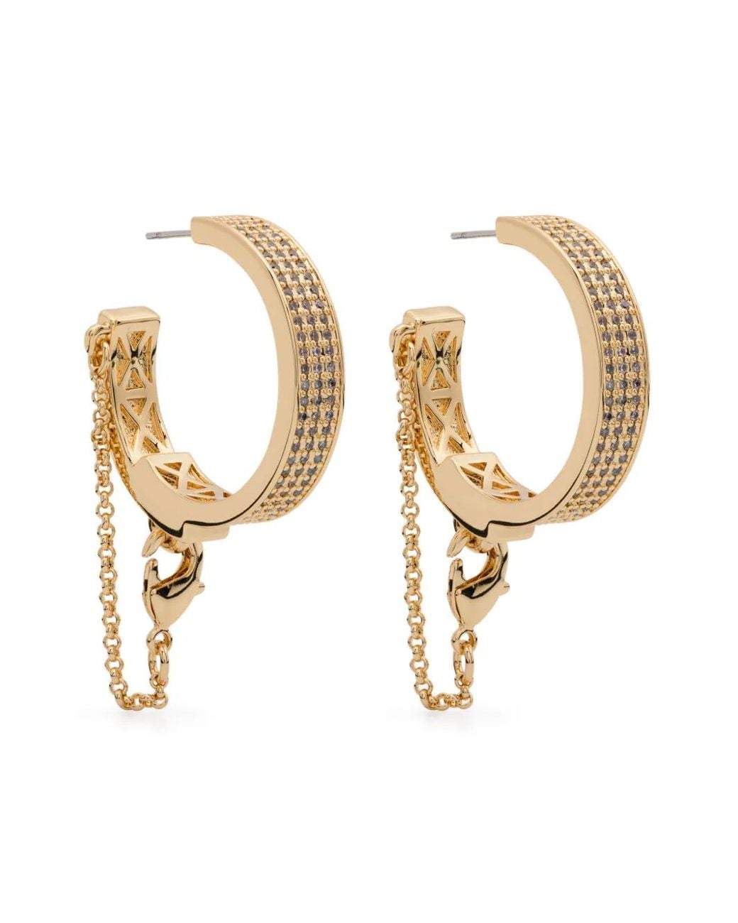 Eddie Borgo White Chain Hoop Earrings