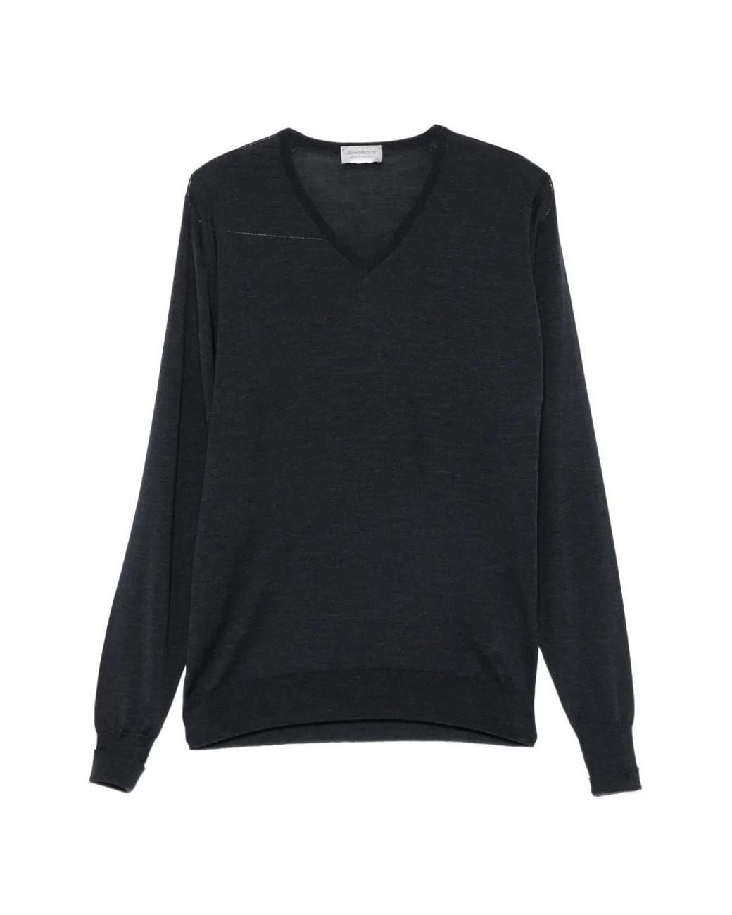 John Smedley Blue Bobby V-Neck Sweater for men