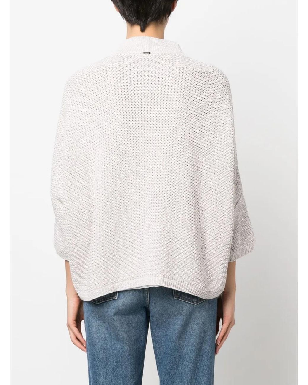 Herno White High-Neck Knitted Cardigan