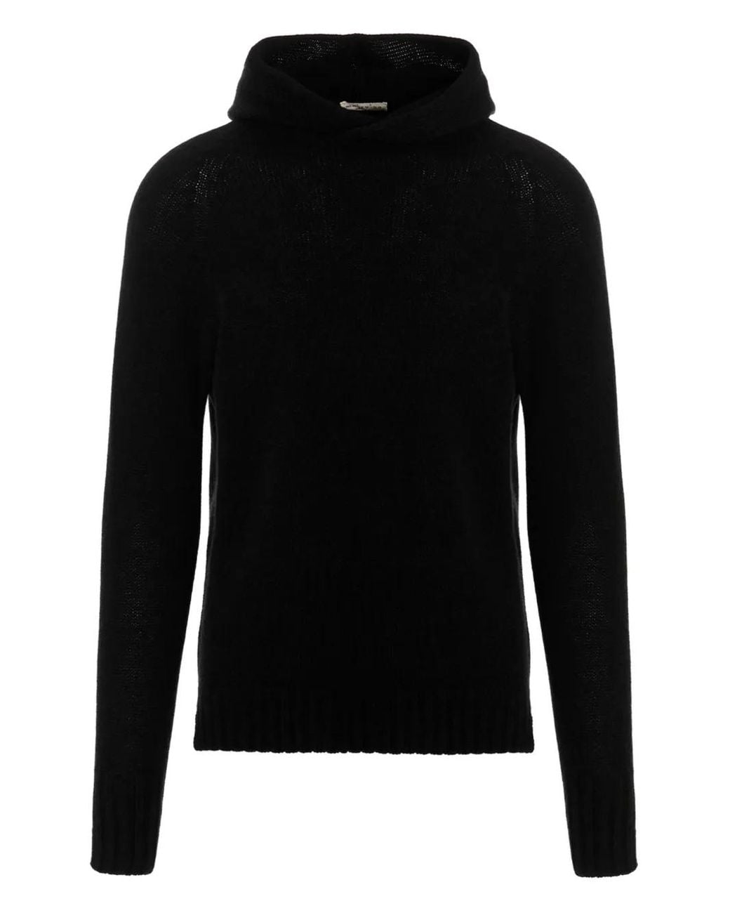 Ma'ry'ya Black Hooded Side-Split Sweater for men