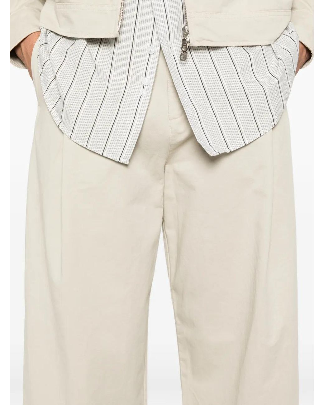 Carter Young White Straight Leg Trousers for men