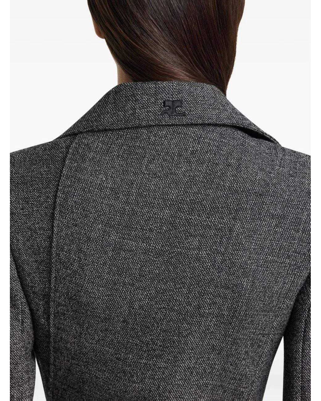 Courreges Gray Courregès Asymmetrical Woolen Coat
