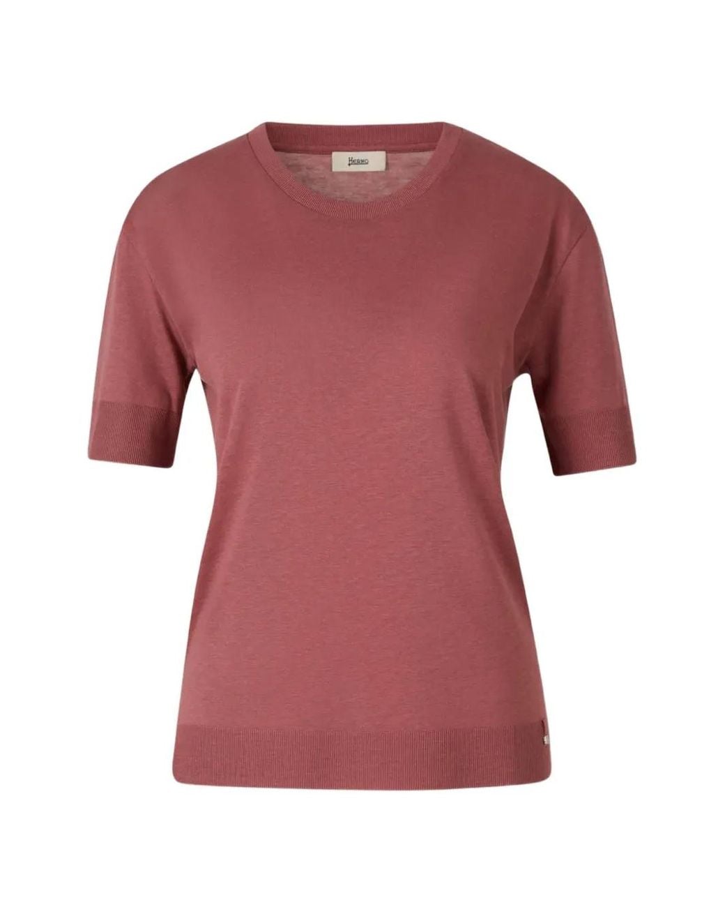 Herno Pink T-Shirt À Fente Latérale