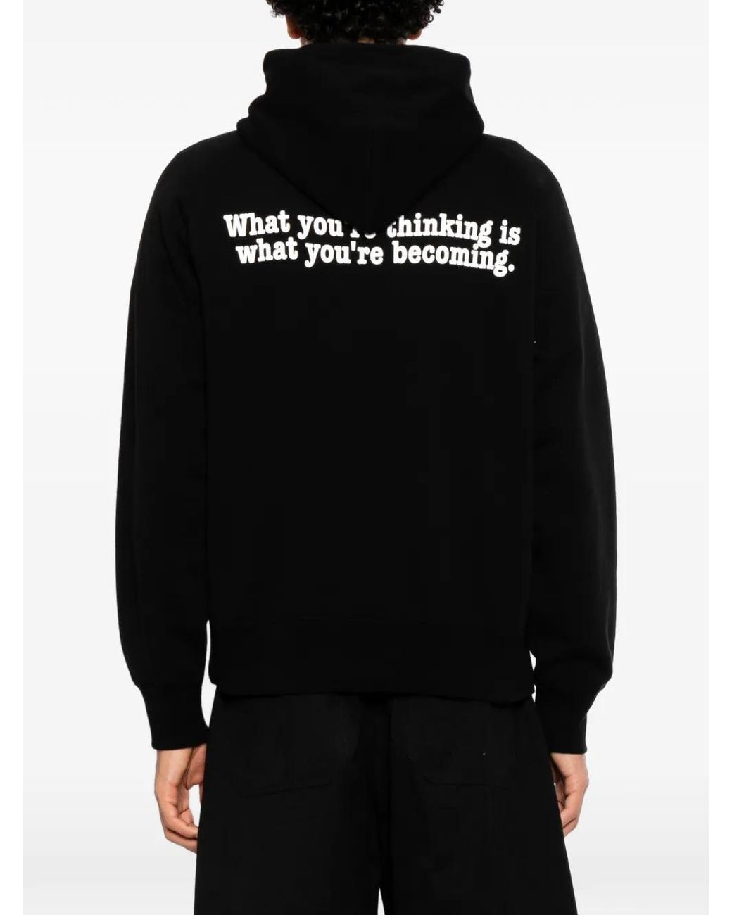 Sacai Black Hoodie À Imprimé Graphique for men