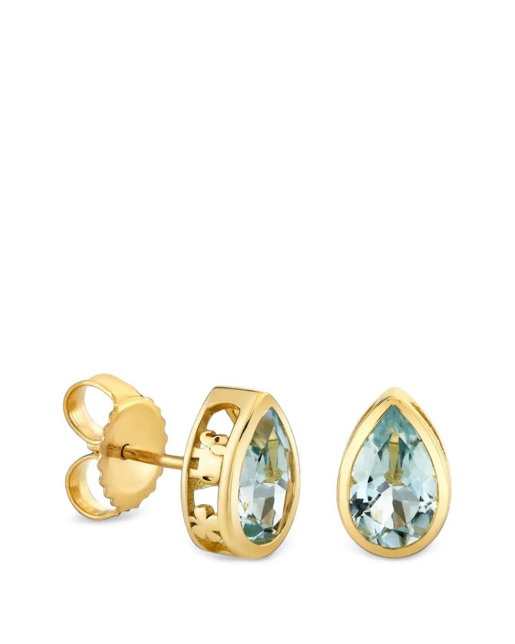 Sydney Evan Metallic Aquamarine Stud Earrings