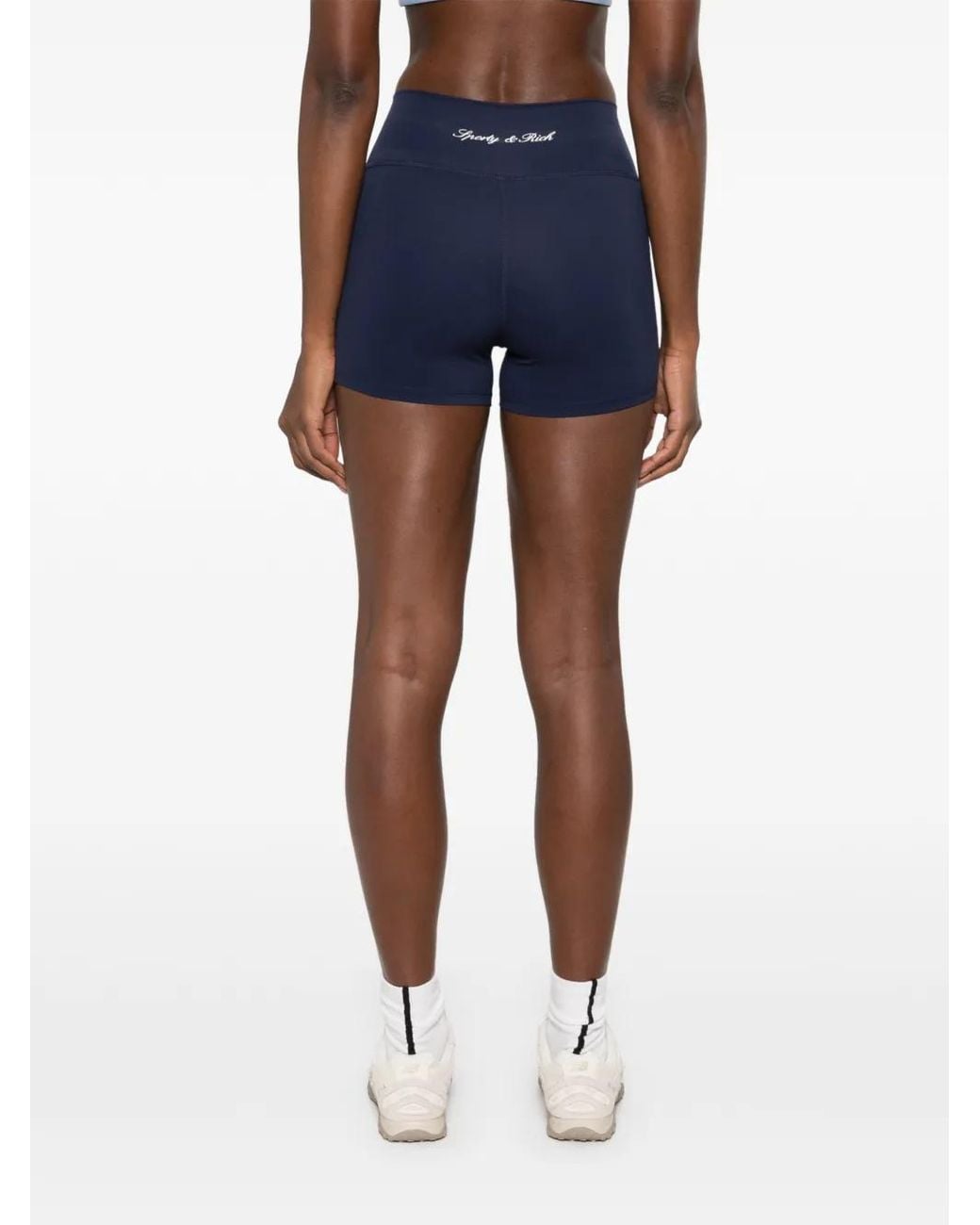 Sporty & Rich Blue Logo-Print Shorts