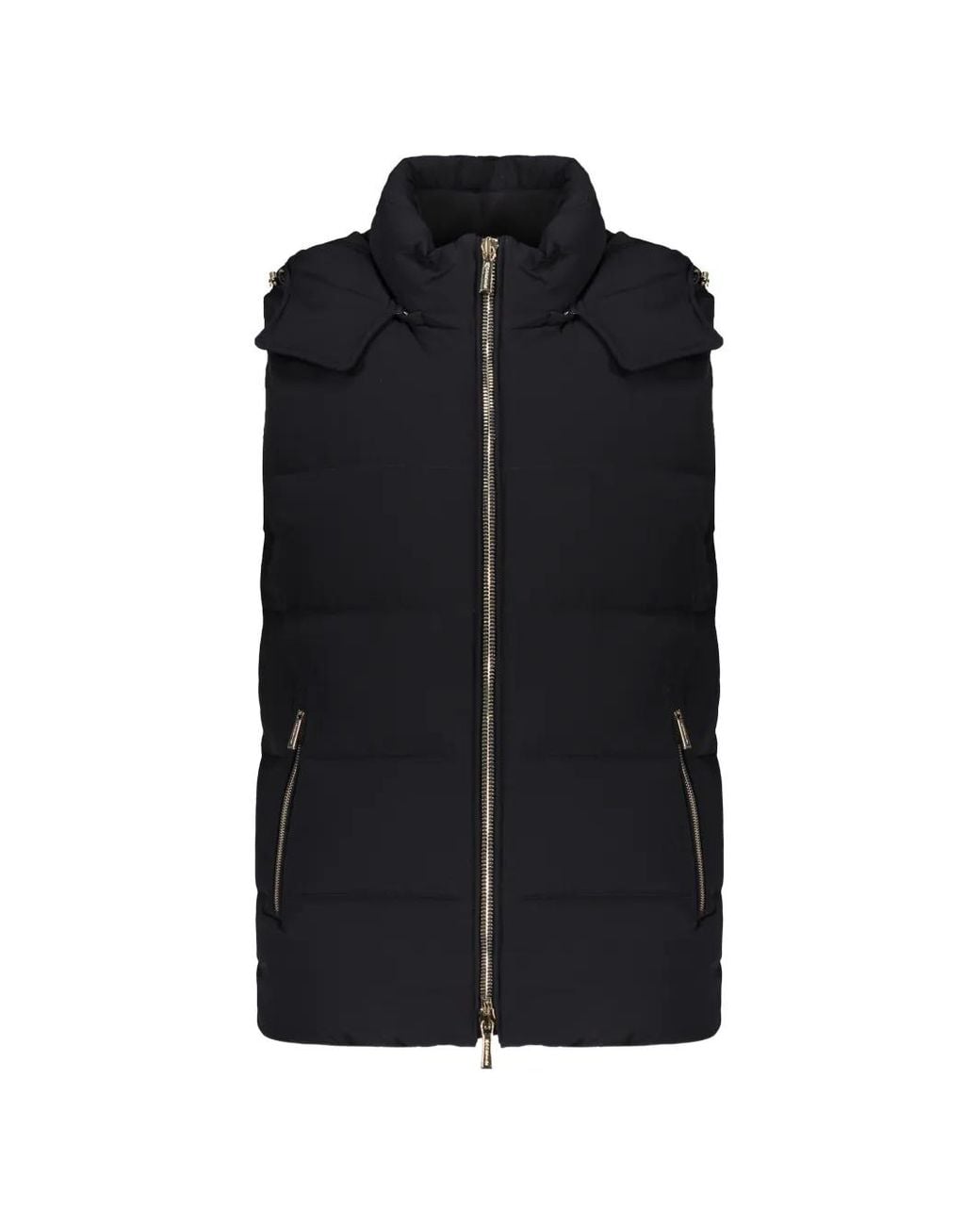 Moorer Black Fire Hooded Padded Gilet for men