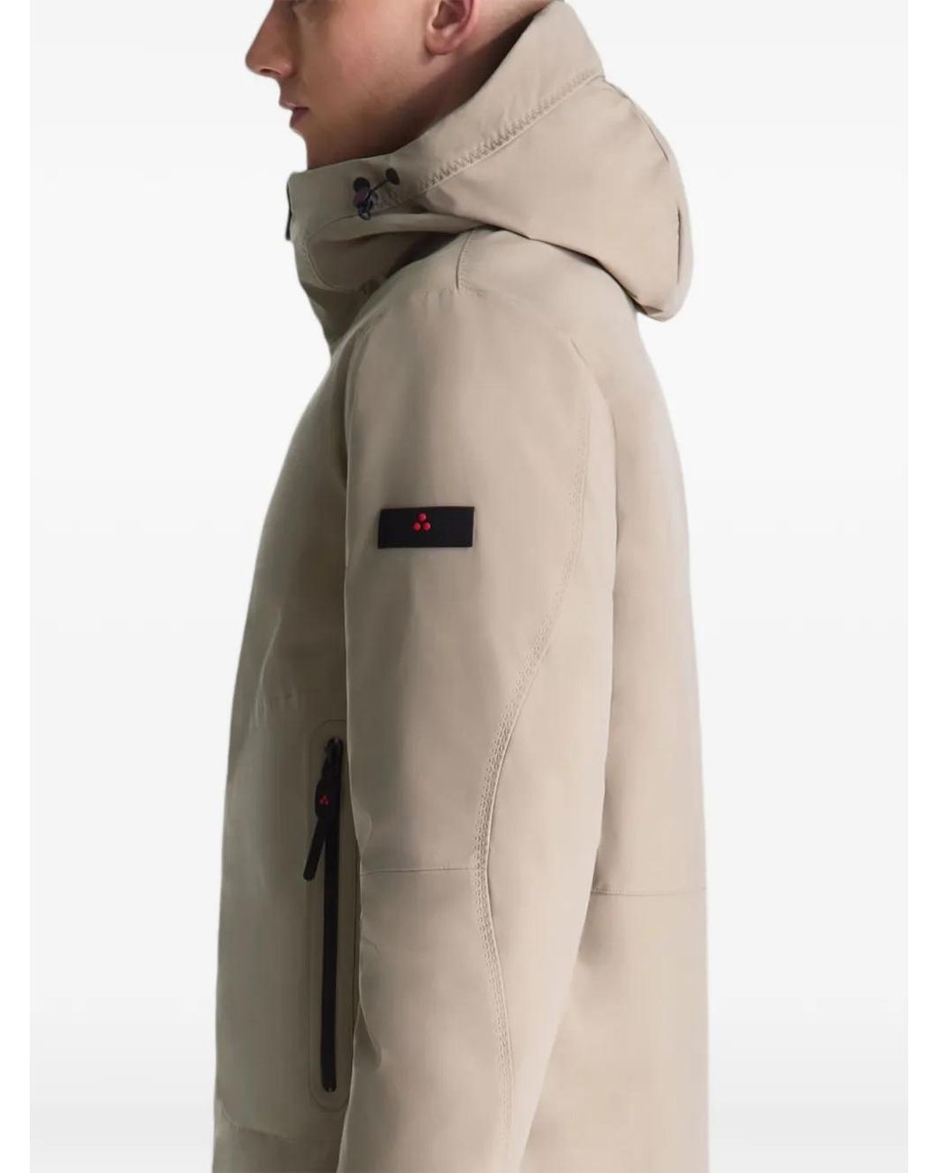 Peuterey Natural Hooded Logo-Patch Jacket for men