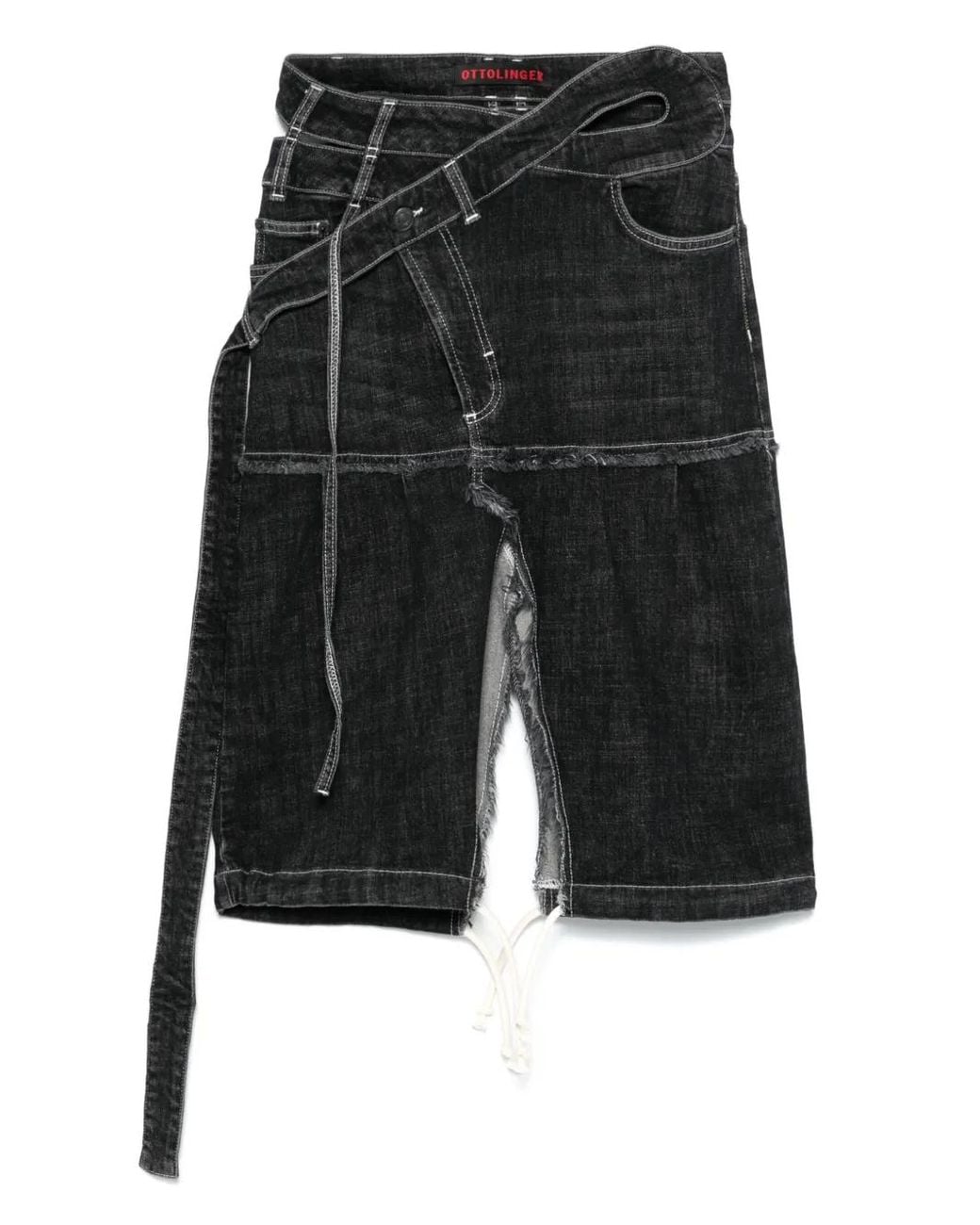 OTTOLINGER Black Wrap Denim Skirt