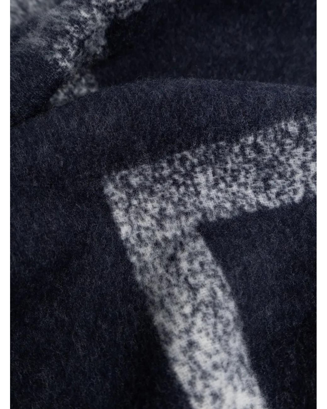 Bally Blue Fringed Logo Scarf for men