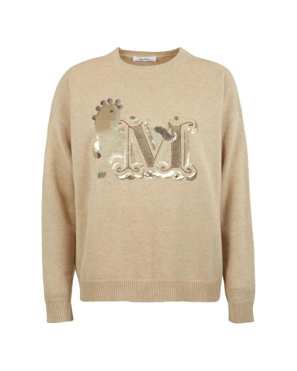 Max Mara Natural Logo Crew-Neck Sweater