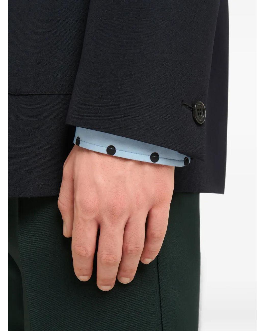 Marni Blue Single-Breasted Patch-Pocket Blazer for men
