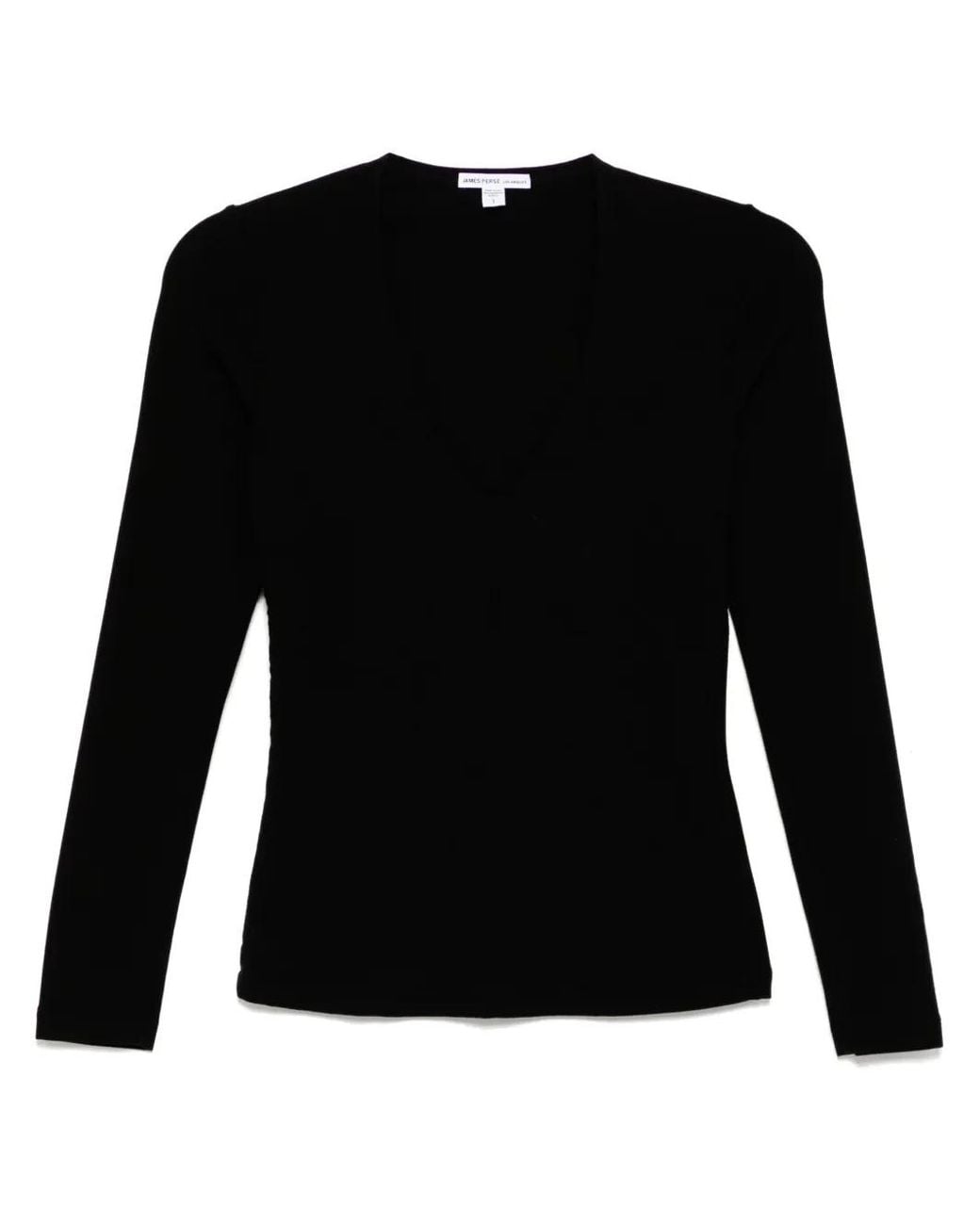 James Perse Black Lotus Deep-V T-Shirt