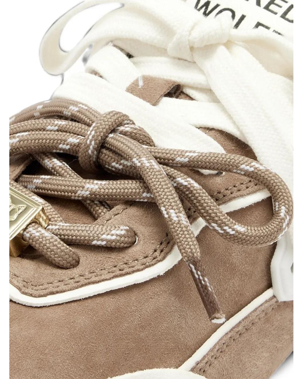 Naked Wolfe White Soul Shearling-Trim Sneakers