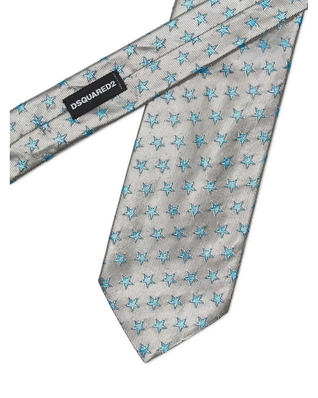 DSquared² White Patterned-Jacquard Tie for men