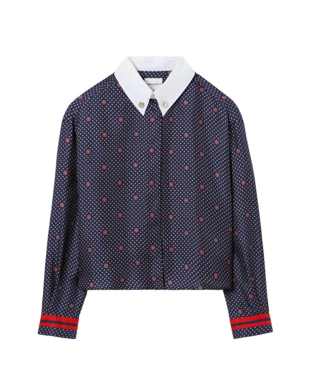 Claudie Pierlot Blue Printed Silk Shirt