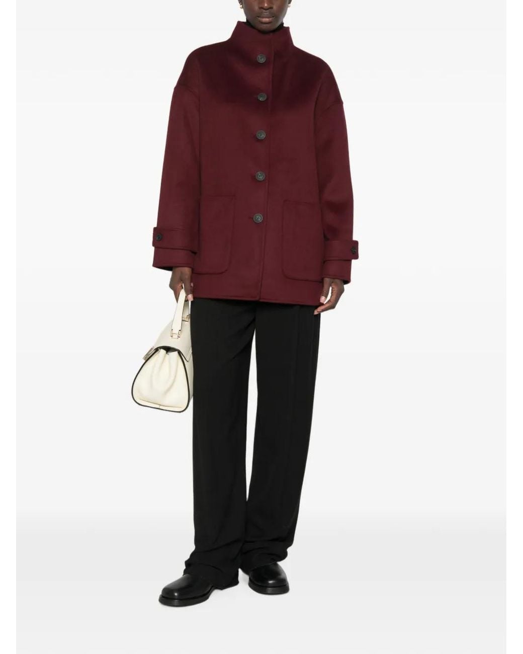 The Dynamis Studio Red Button-Up Wool Coat