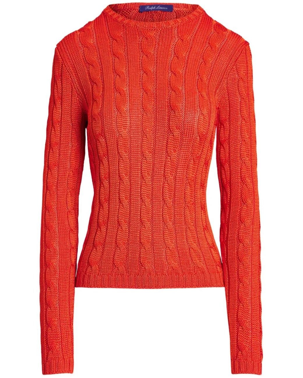Ralph Lauren Red Pull En Maille Aran