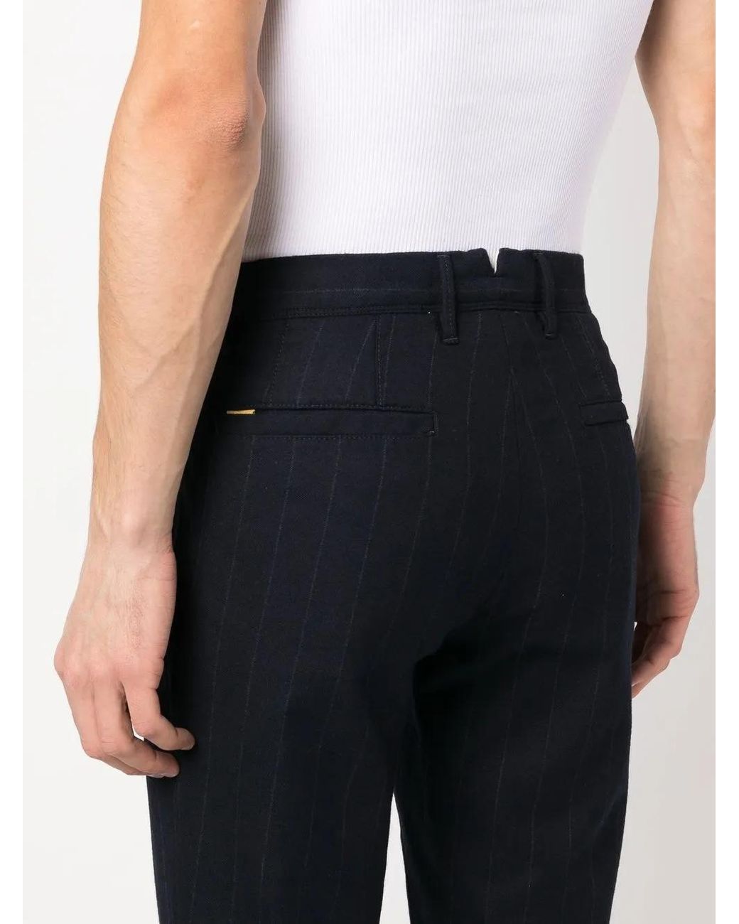 Incotex Blue Pinstripe Tailored Trousers for men