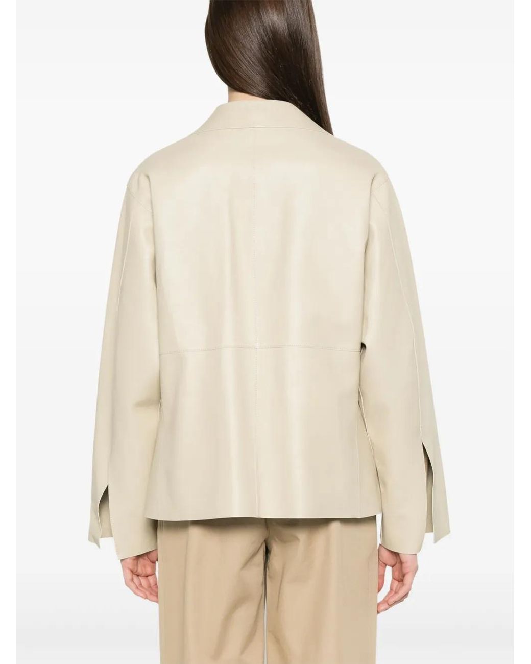 Totême  Natural Army Leather Jacket