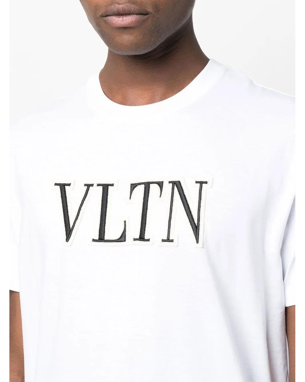 Valentino Garavani White Vltn-Embroidered T-Shirt for men